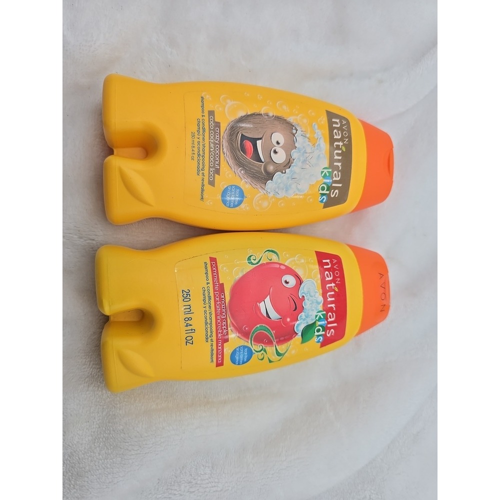 AVON KIDS Amazing APPLE & Crazy Coconut SHAMPOO & CONDITIONER 8.4 OZ Lot Of 2
